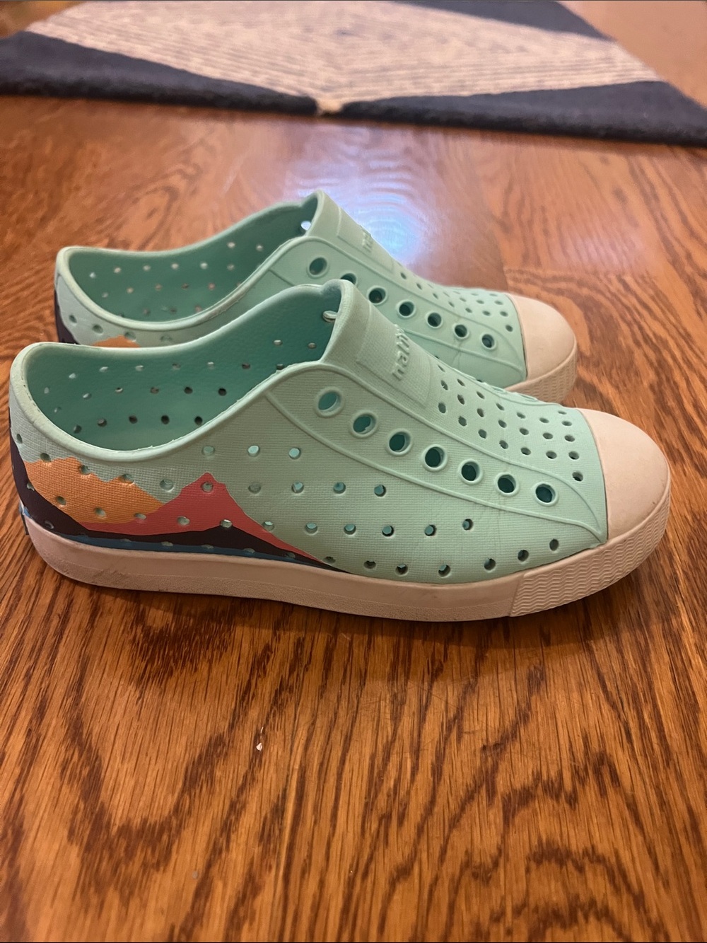 Native Aqua Slip-On Jeffersons with Mountain Accent